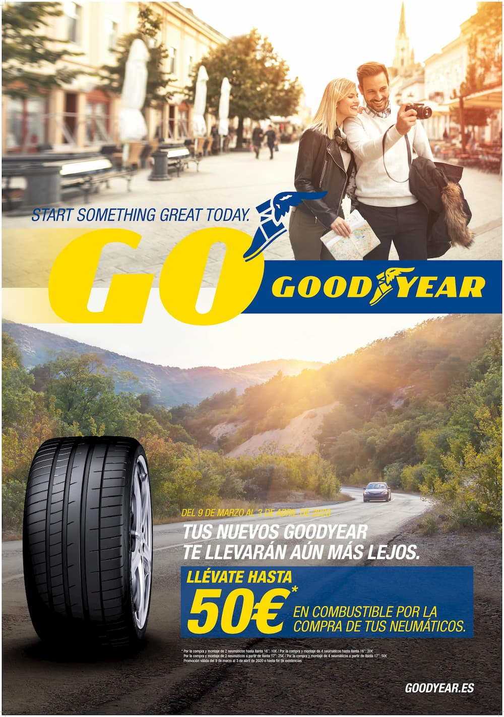 Goodyear te regala hasta 50€ en combustible por la compra de sus neumáticos
